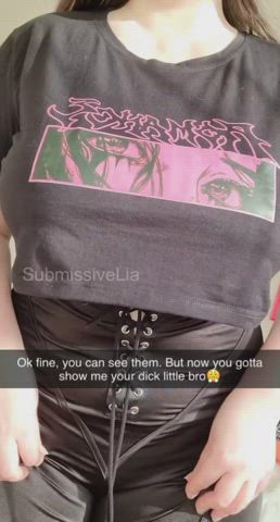enormous titties Bouncing titties Brother Caption Sister Taboo Tease Titty Drop Porn GIF