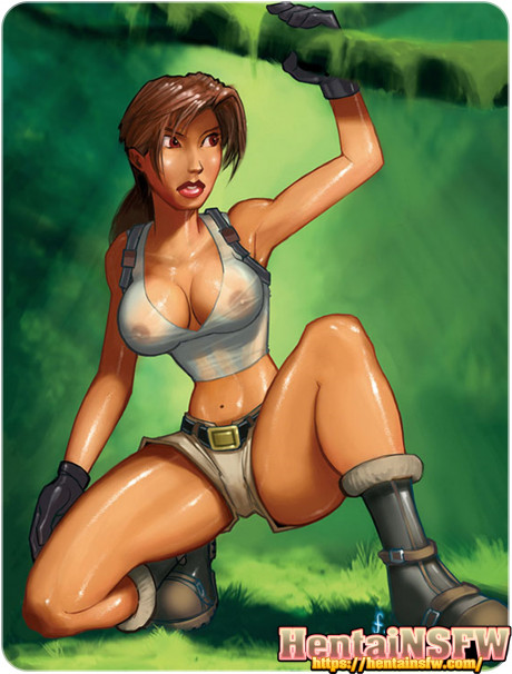 Nsfw Ecchi Oppai Hentai Gaming Porn Art Of Tomb Raider Lara Croft Showing Off Big Tits In Game Illustration Hentai Nsfw