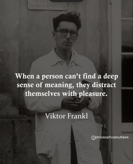 When A Person Can T Find A Deep Sense Of Meaning They Distract Themselves With Pleasure Victor Frankl 1124 X R