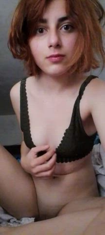 18 Years mature ass Barely Legal cute Masturbating skinny cunt ginger Smile Porn GIF