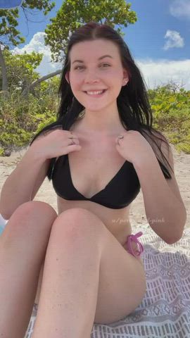 21 Years old breasts Outdoor Porn GIF