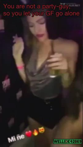 Caption Cheating Cuckold GF Hotwife Party Sex celebrates ex-wife Porn GIF