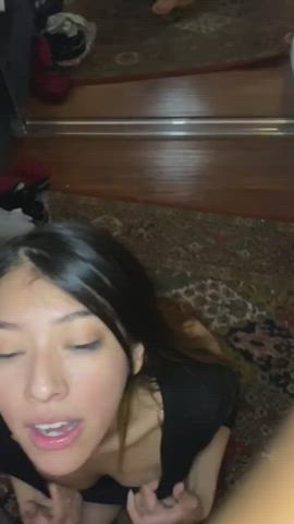 asian jizz jizz In Mouth Cumshot charming Facial Handjob POV teen Porn GIF