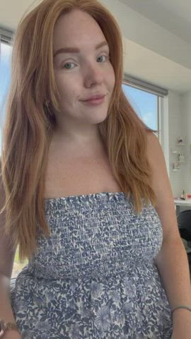 Amateur enormous tits breasts Freckles ginger melons Titty Drop Porn GIF