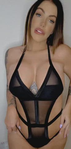 giant butt large tits British Brunette Busty MILF OnlyFans twat Tattoo Porn GIF