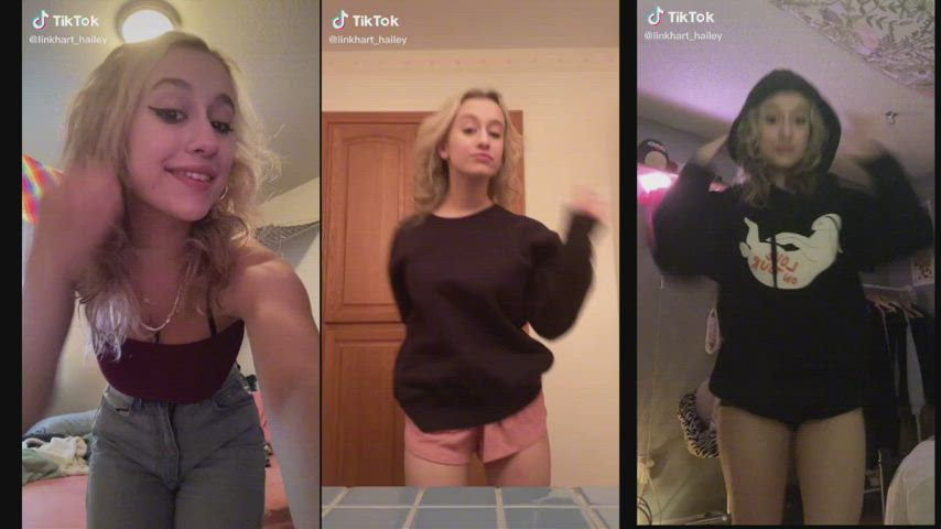 behind BBC blondy Compilation Dancing Rough Split Screen Porn TikTok White whore girlfriend girl Porn GIF
