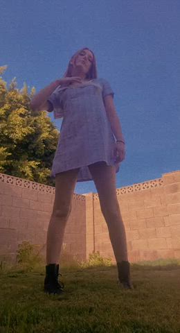 charming Dress Flashing Outdoor Porn GIF