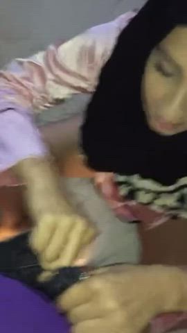Amateur Arab oral sex Deepthroat Hijab Muslim POV Taboo teenie Porn GIF