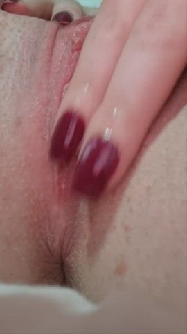 Amateur Clit Rubbing Close Up Fingering Grool pussy vagina Lips Wet Wet twat Porn GIF