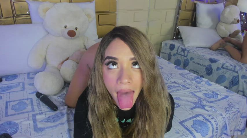 18 Years cougar Ahegao behind enormous booty large titties yellow-haired Camgirl pretty teenie Porn GIF