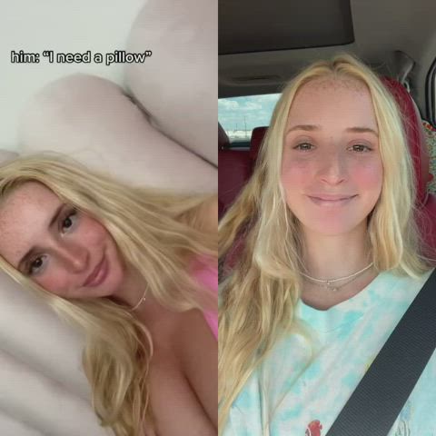 blondy titties Busty skinny TikTok breasts Porn GIF