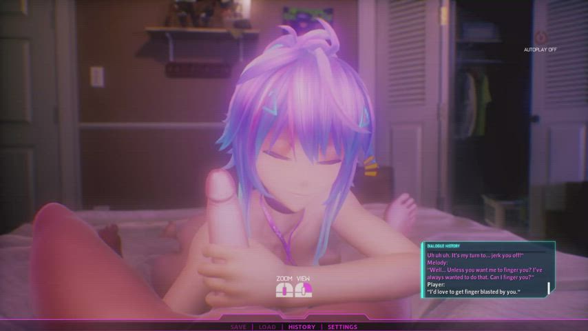 3D Anime Cosplay Fingering Gamer lady GF chick Handjob Hentai POV Prostate Massage Porn GIF