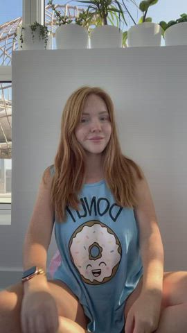 Amateur humongous tits melons Bouncing breasts Freckles Pale ginger head tits Titty Drop Porn GIF