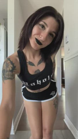 Alt Goth Nipples OnlyFans petite Small melons Tattoo meaty Thighs Porn GIF