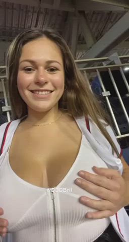 enormous boobs boobs Exhibitionism Exhibitionist Flashing Nipples Public melons Titty Drop Porn GIF