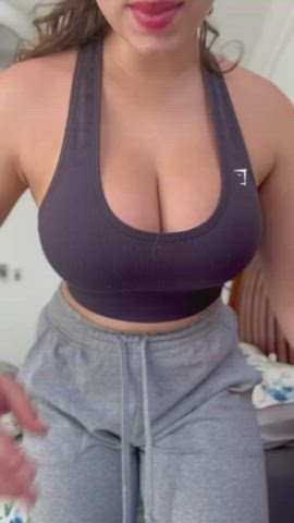 19 Years old Amateur Babe Barely Legal tits Natural tits Titty Drop Porn GIF