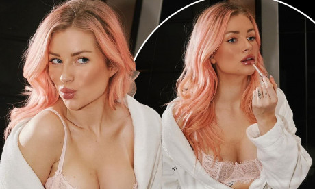 Lottie Moss Matches Her Candyfloss Tresses To Her Eye Popping Bra Daily Mail Online